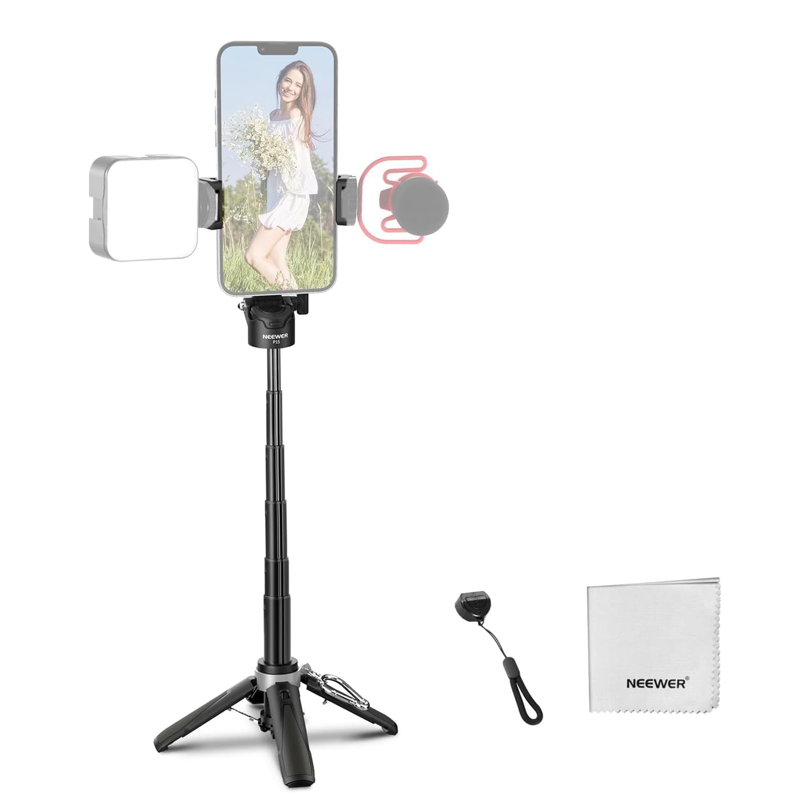 Trípode Selfie Stick Neewer P15 Negro Para Iphone Con Soporte