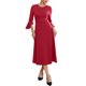 thumbnail image 1 of INSPIRE CHIC Vestido Formal de Mujer con Cremallera Frontal, Mangas Acampanadas, Oficina de Negocios, Vestido Midi Línea A, XL Burdeos, 1 of 5