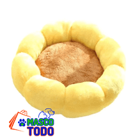 Genérico - Cama Antiestrés Para Mascotas Perros Gatos 55Cm Flor Amarilla