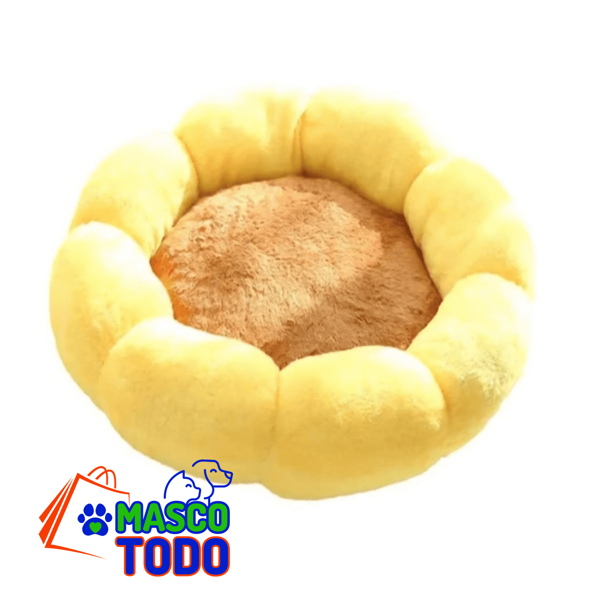 Genérico - Cama Antiestrés Para Mascotas Perros Gatos 55cm Flor Amarilla