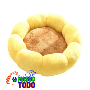 Genérico - Cama Antiestrés Para Mascotas Perros Gatos 55Cm Flor Amarilla