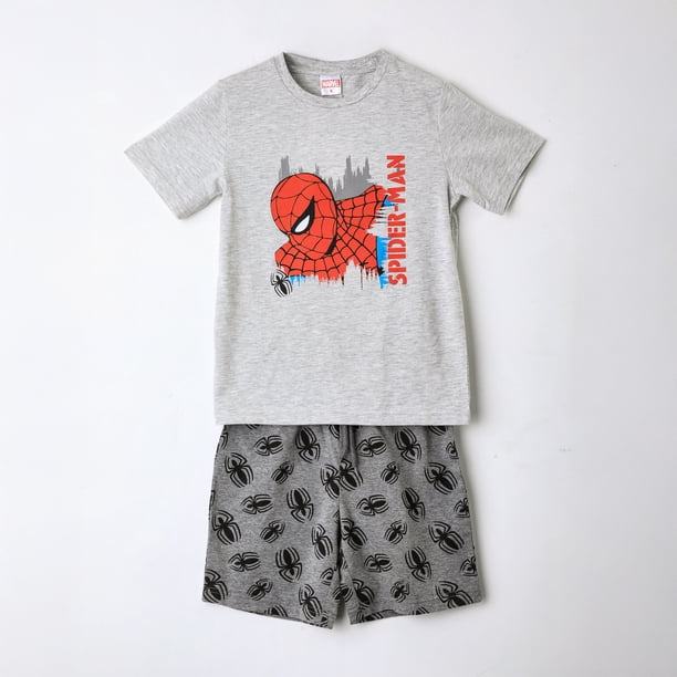 Pijama Manga Corta Niño Spiderman Marvel Arañas Gris