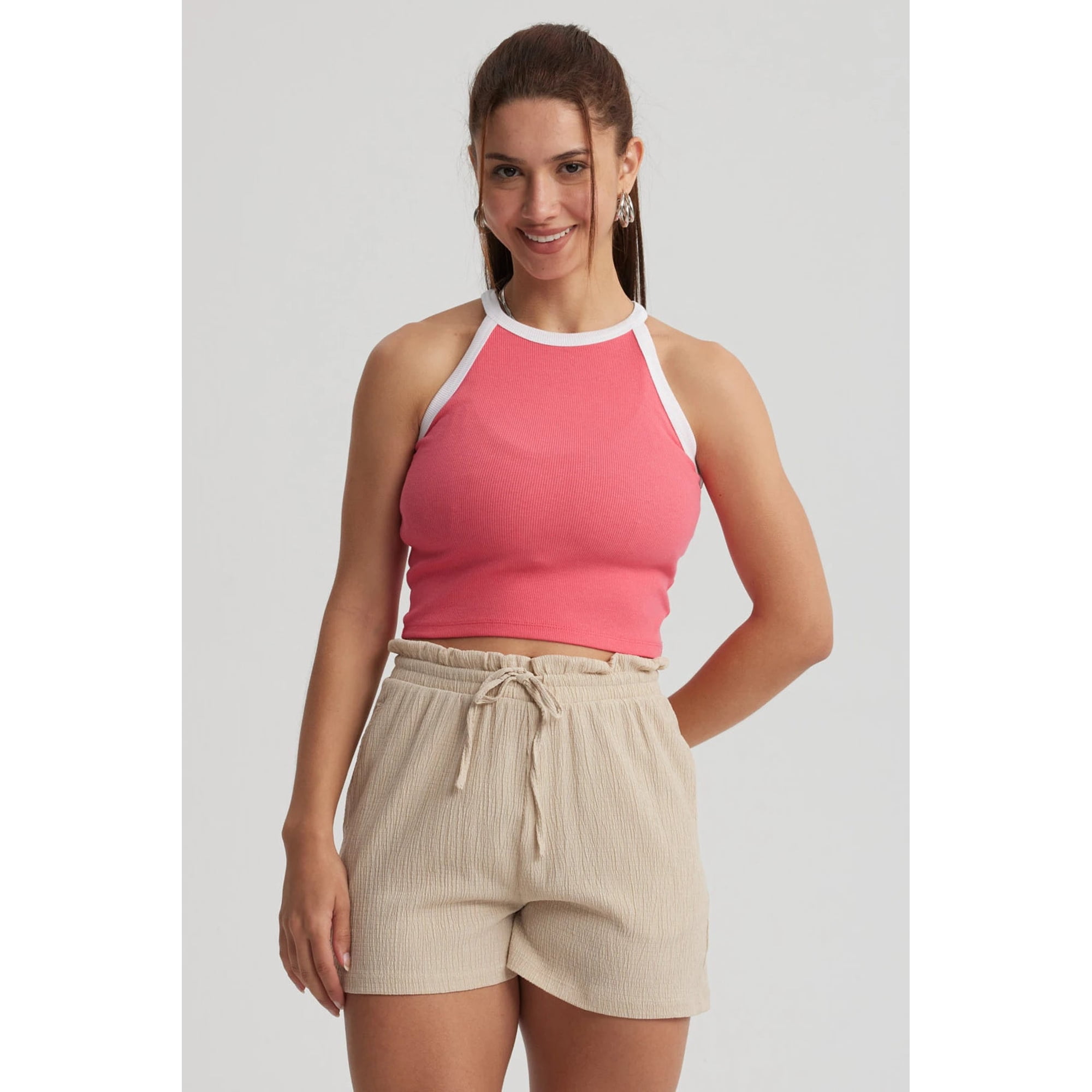 Fashionspark - Polera Mujer Cuello Halter Rosado