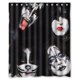 thumbnail image 1 of Cortina de ducha de lujo con diseño de banda de rock Kiss, con ganchos, tamaño 60 x 72 pulgadas, 1 of 3