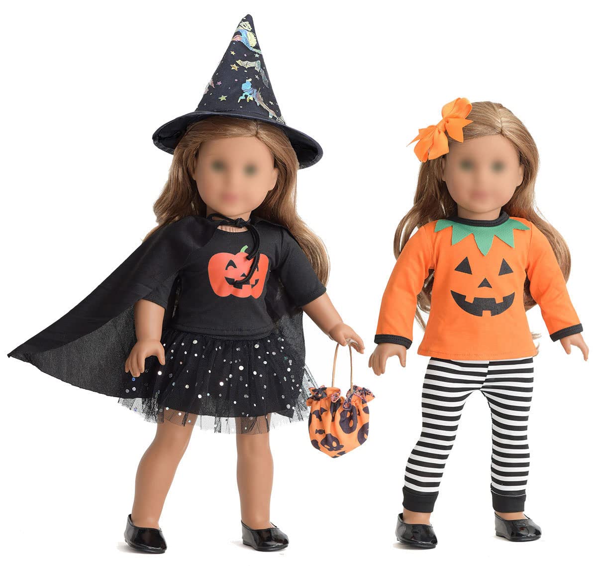Set De Disfraces Sweet Dolly Halloween Pumpkin Witch Para Muñecas De 18 Pulgadas