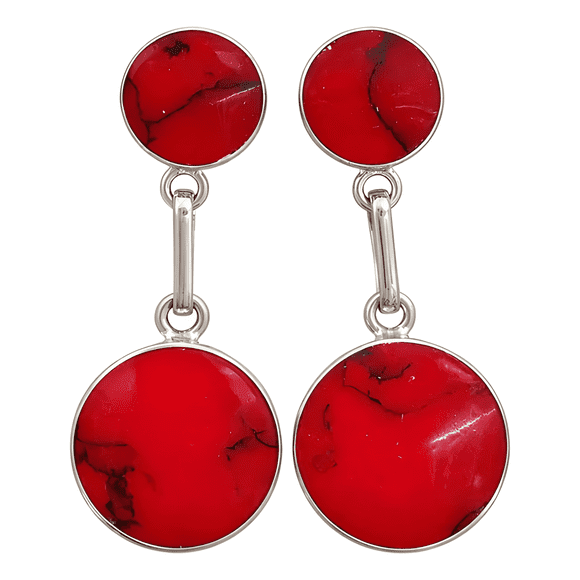 Aros Granate Circular Plata 950 Colgantes Regalo Mujer