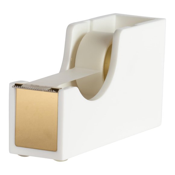 Dispensador de cinta adhesiva BLU MONACO blanco y dorado acrílico