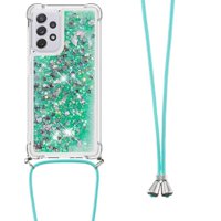 Funda Foxdock Para Samsung Galaxy A73 5G Con Cuerda Ajustable, Brillo Líquido, Protección Antigolpes Y Lente – Ideal Para Regalo