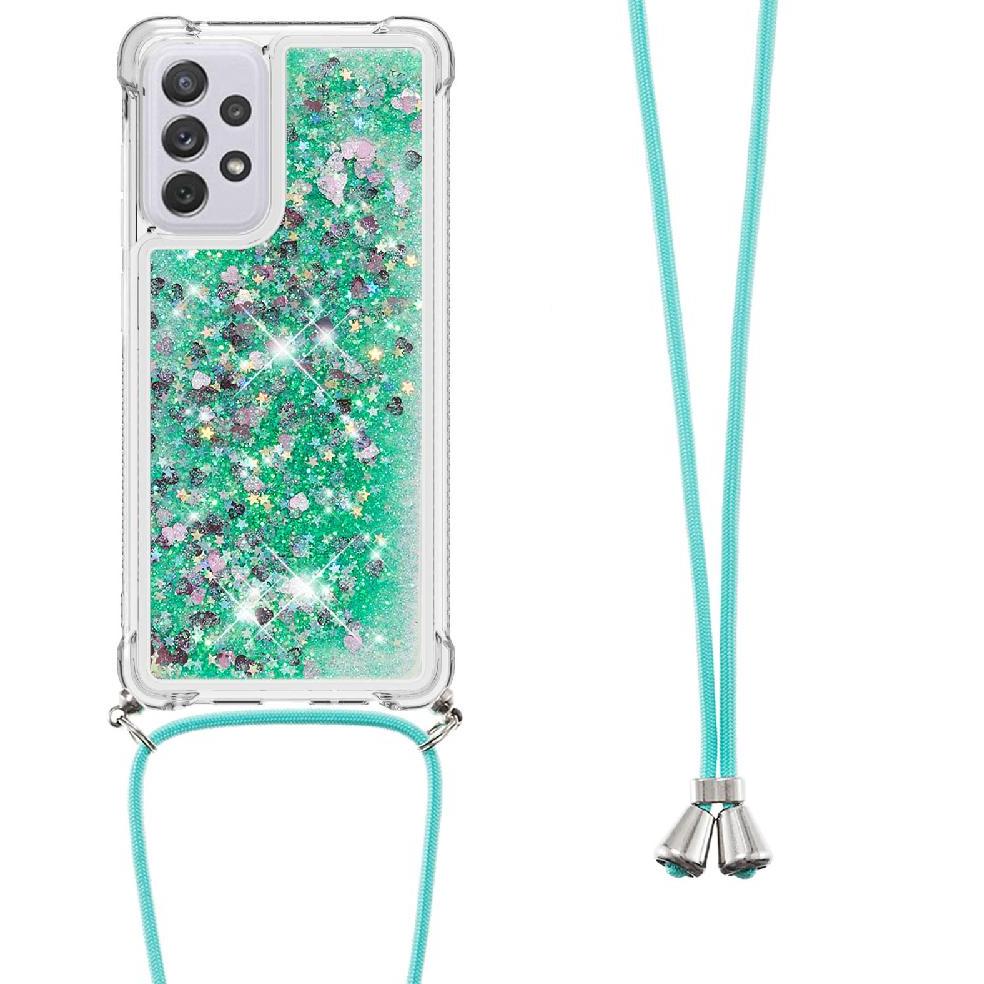 Funda Foxdock Para Samsung Galaxy A73 5G Con Cuerda Ajustable, Brillo Líquido, Protección Antigolpes Y Lente – Ideal Para Regalo