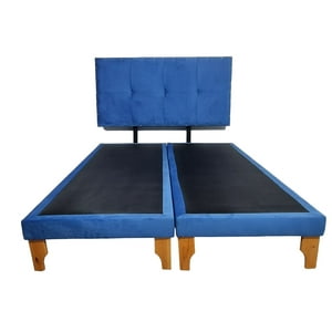 Diseños Valestrini - Cama Europea Dos Plazas Felpa Azul