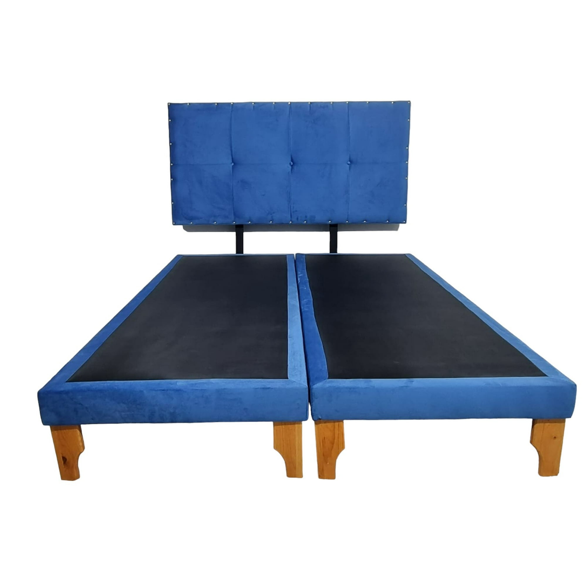 Diseños Valestrini - Cama Europea Dos Plazas Felpa Azul