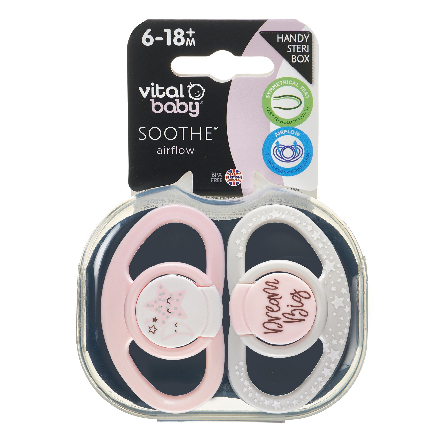 Vital Baby - Pack 2 Chupetes 6-18 Meses "dream Big". Vitalbaby
