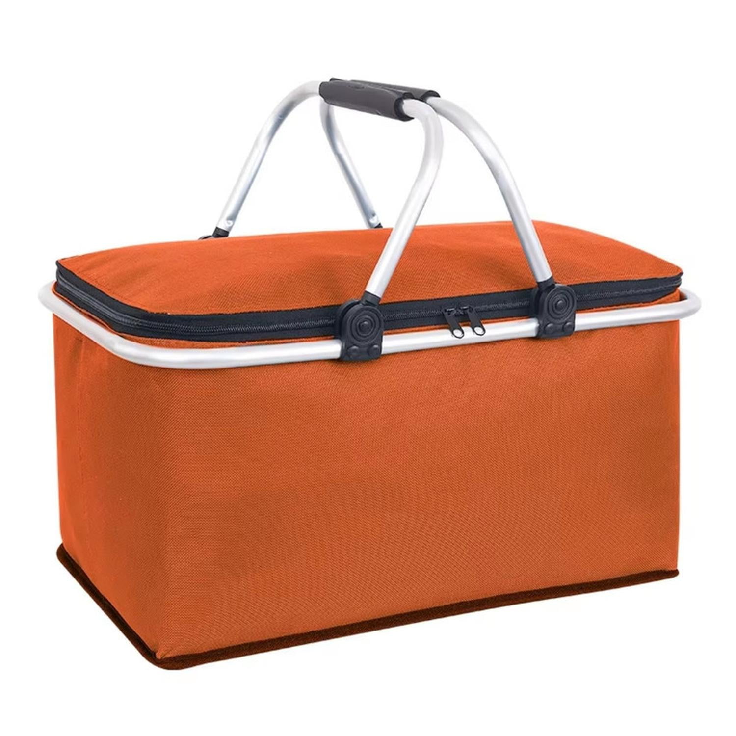 Auckland Outdoor - Bolso Termico Plegable Naranja Cooler Canasta Picnic Naranja