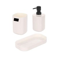 Oem - Set Juego De Baño 3 Pieza Jabon Dispensador Cepillo Plastic C