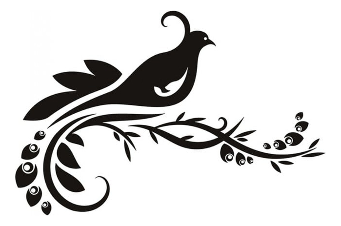 Rienda Libre Graphics - Decomural Bird Swirl Tree Branch Ws-19113