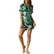 thumbnail image 2 of INSPIRE CHIC Conjunto de pijama de mujer con estampado de manga corta, suave, con botones, cuello con muesca, conjunto de pantalones cortos para dormir para primavera verano, pequeño, verde, 2 of 5
