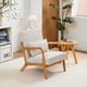 thumbnail image 1 of Mid-Century Modern Accent Chair, Arm Chair Living Room Chairs with Pillow Upholstered Reading Chair with Solid Wood Frame & Living Room Bedroom Balcony (beige), 1 of 3