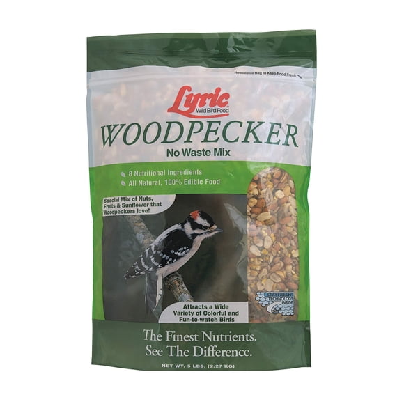 Bird Seed Lyric Woodpecker Wild, sin residuos, frutos secos y fruta, 2,27 kg