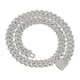 thumbnail image 3 of Cadena Cubana Collares Bling Hip Hop Joyería Hombres Mujeres Pulsera Joyería Regalos 18 Pulgadas Color Plata, 3 of 3