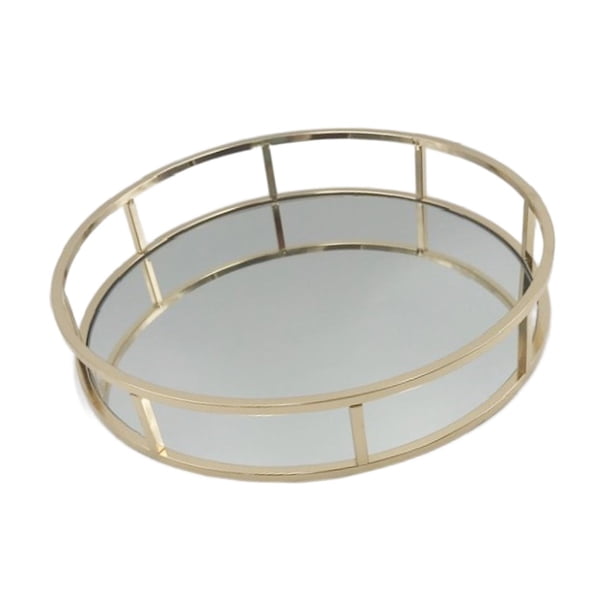 Bandeja De Tocador Con Espejo, Bandeja De Espejo Adornada Para Encimera De Baño, Tocador, Tops, 38cm
