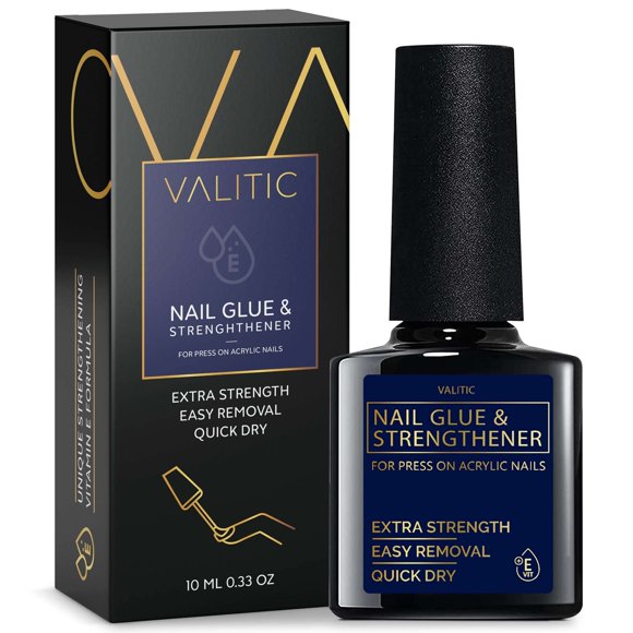 Pegamento y fortalecedor de uñas Valitic para uñas acrílicas, paquete de 1