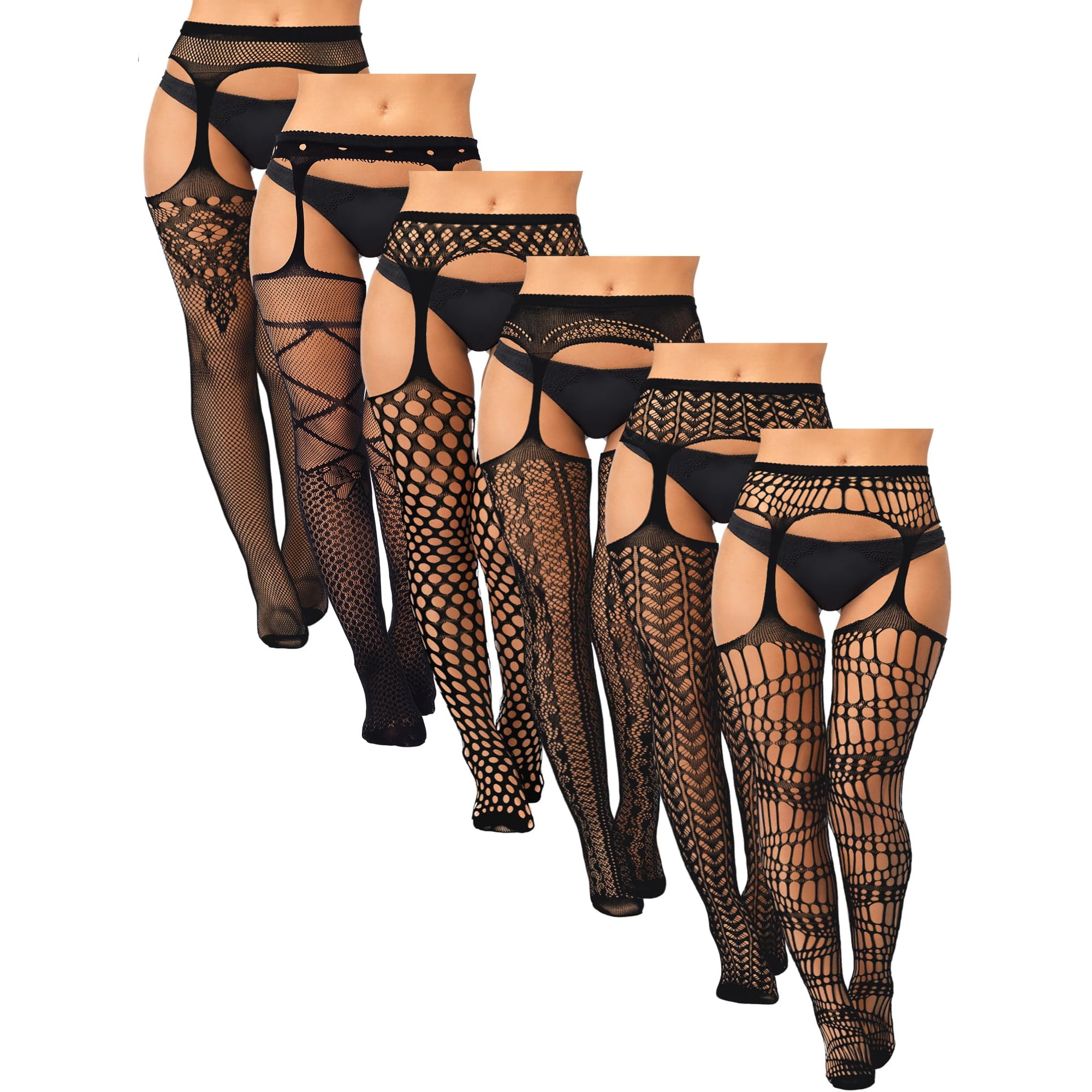 Medias De Red Skylety Para Mujer, Tallas Grandes, Xl, Xxl