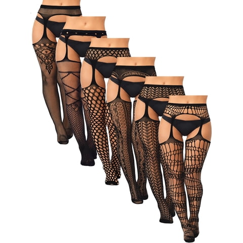 Medias De Red Skylety Para Mujer, Tallas Grandes, Xl, Xxl