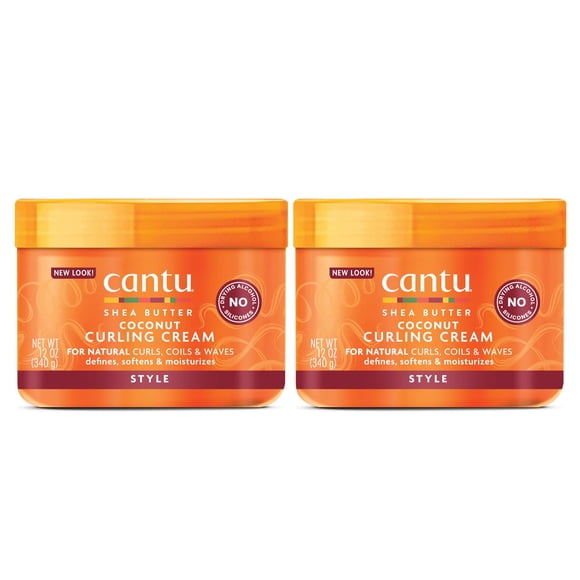 Crema rizadora Cantu Coconut con manteca de karité pura, 360 ml (paquete de 2)