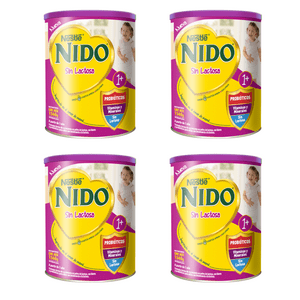 Pack 4 Fórmula Láctea Nido 1+ Sin Lactosa 1560G +1 Año