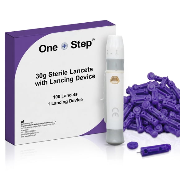 Dispositivo de Punción One Step 30G con 100 Lancetas para Diabetes