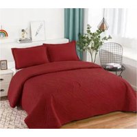 Genérico - Cubrecama Quilt Verano 2 Plazas Color Burdeo