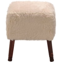 Máxima Design - Pouf Kira Diseño Crudo Piel Sintética 42X42X43 Cm