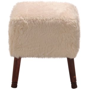 Máxima Design - Pouf Kira Diseño Crudo Piel Sintética 42X42X43 Cm