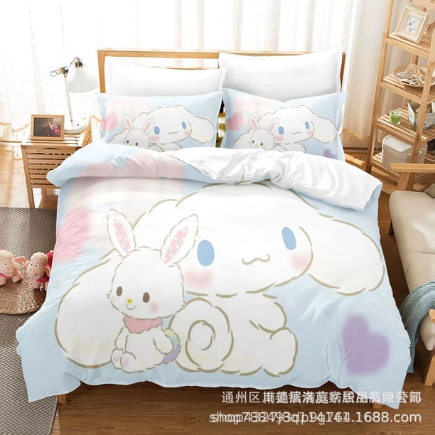 Cinnamoroll Bedding Sets Cartoon Comforter Quilt Bed Cover Duvet Cover Pillow Case 2-3 Pieces Sets Kids Adult Size
