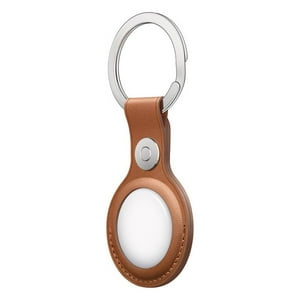 Genérico - Funda Llavero Cuero Compatible Airtag Cafe Claro 1Un