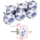 thumbnail image 2 of 6 piezas de pomos de puerta de cerámica pintados a mano con patrón de flores azules y blancas para el hogar, 2 of 7