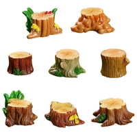 Ioensy - 8Pcs En Miniatura Tocones Patio Patio De La Cama De La Flor Del Patio Del Hogar Porche Mini Tocones De Árboles