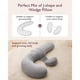 thumbnail image 2 of Almohada Embarazo Momcozy F Shape 135cm Gris Ajustable, 2 of 3