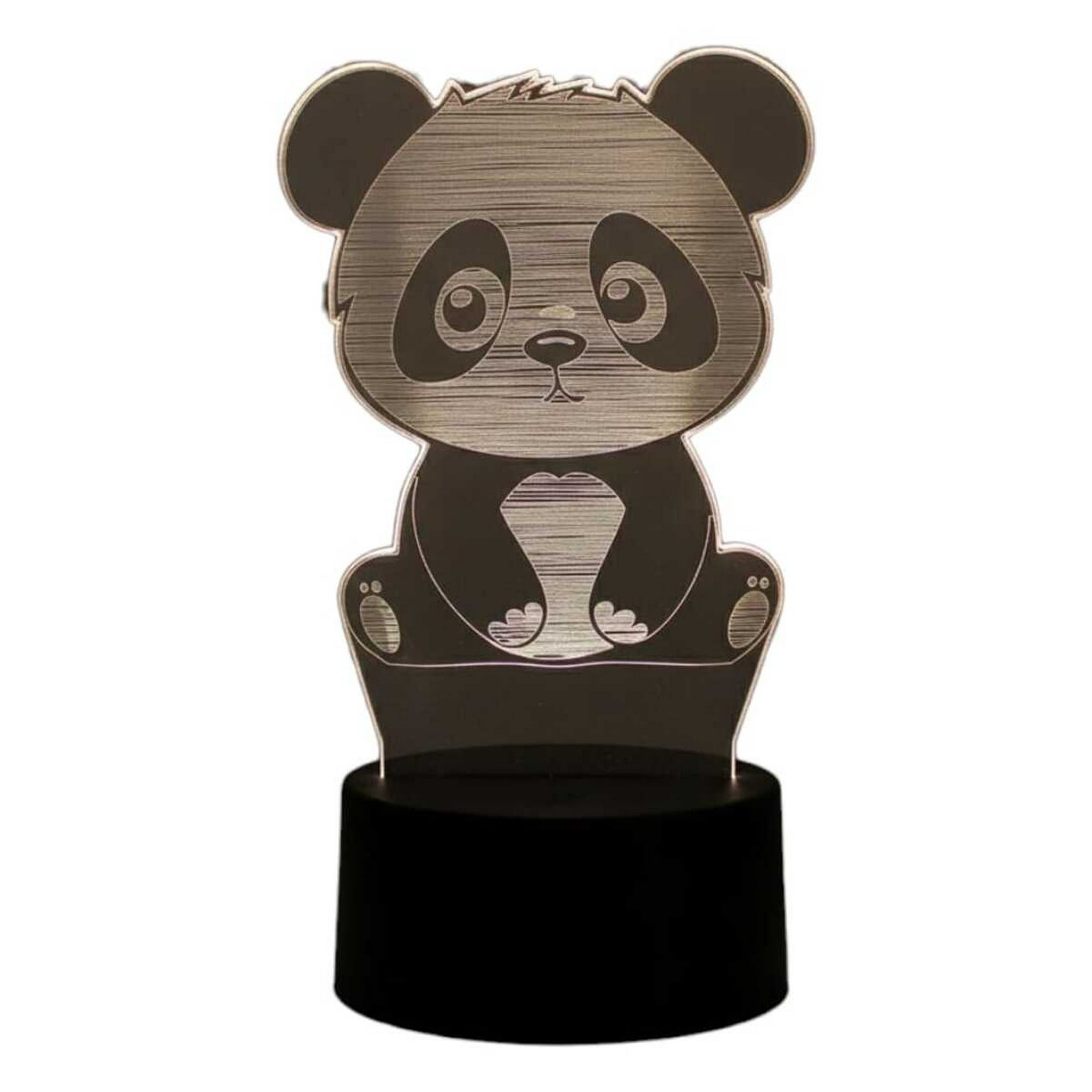 Lampara Ilusion 3d Panda De 7 Colores, Base Touch