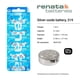 thumbnail image 2 of Batería de reloj Renata 319 SR527SW, 1,55 V, óxido de plata (paquete de 2), 2 of 7