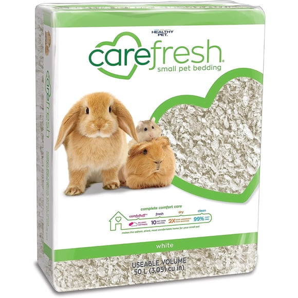 Ropa de cama para mascotas Carefresh, papel natural blanco, 50 litros