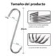 thumbnail image 3 of 10pcs Gancho Carnicero 23cm Acero Inoxidable 304 φ4mm, 3 of 7