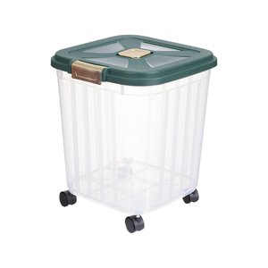 Magideal - Contenedor De Alimentos Con Ruedas, Contenedor De Alimentos Secos, Contenedor De Cereales Multipropósito, Contenedor De Almacenamiento De Arroz, Conte Verde 15Kg
