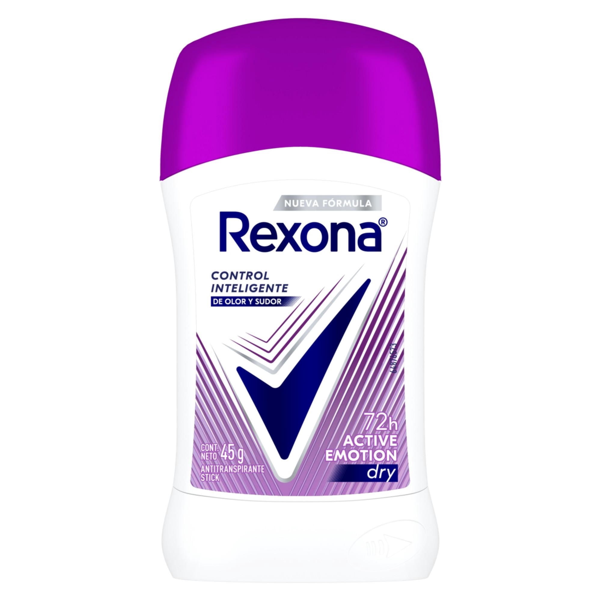 Desodorante Barra Antitranspirante Rexona Active Emotion Mujer, 45 g