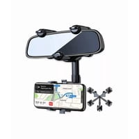 Genérico - Soporte Para Celular En Espejo Retrovisor 360°, Color Negro