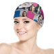 thumbnail image 5 of Carinha de Anjo Gorro de Natación de Licra, Gorro de Baño de Tela Cómoda, Gorro Elástico Antideslizante para Hombres, Mujeres y Niños, 5 of 6