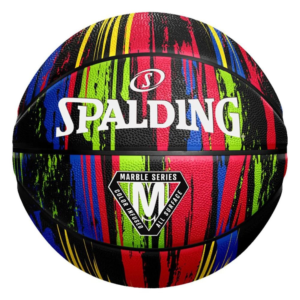 Spalding - Balón Basketball Marble Series Tamaño 7 Rainbow Negro