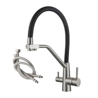 Magideal - Grifo De Cocina De Purificación, Grifo Mezclador De Cocina De 3 Vías, Válvulas De Cerámica Universales, Grifo De Fregadero De Cocina Frío Y Caliente A Con Tubos