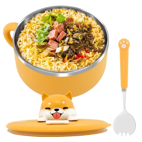 Cuenco para ramen KTZCTPCA Cute Dog, 1200 ml, acero inoxidable 304