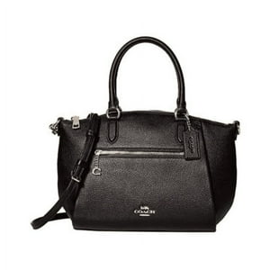 Cartera Coach By Womens Polished Pebble Leather Satchel Black